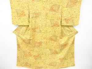 花唐草に檜扇模様小紋着物